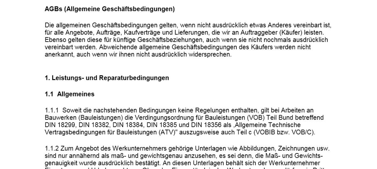 Unsere AGBs als PDF-Download für Sie! bei Raabe Elektro-Anlagen GmbH in Eisenach